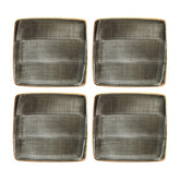 Bonna China Gris 6.25" x 5.75"  Square Grey Porcelain Plate (Set of 4)